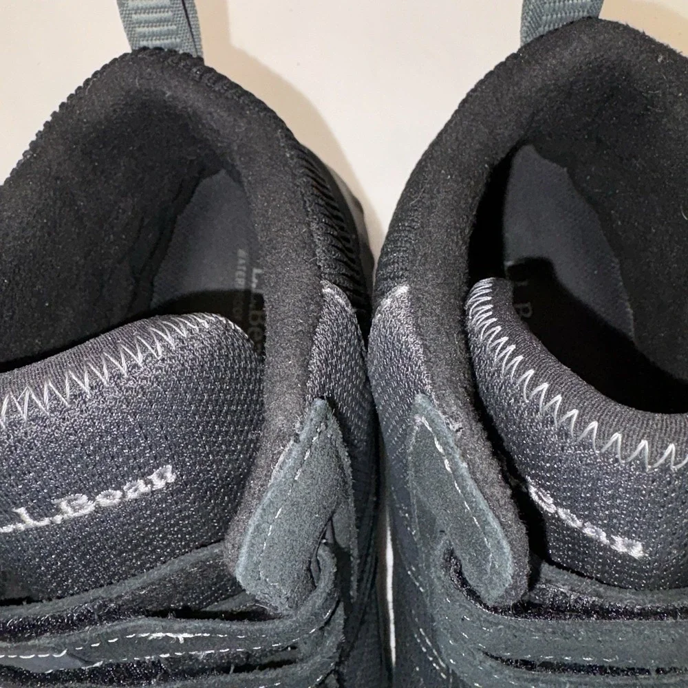 LL Bean Men's Snow Sneakers TEK 2.5 Waterproof Black Suede Hook & Loop Mid 13 M